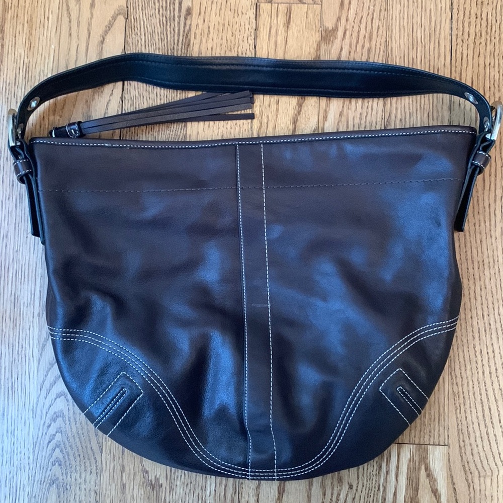 Coach brown leather hobo